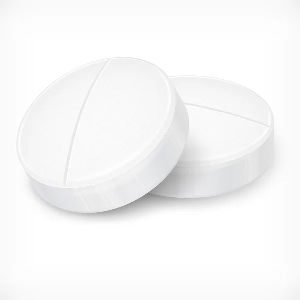 Tabletták, fehér — Stock Vector