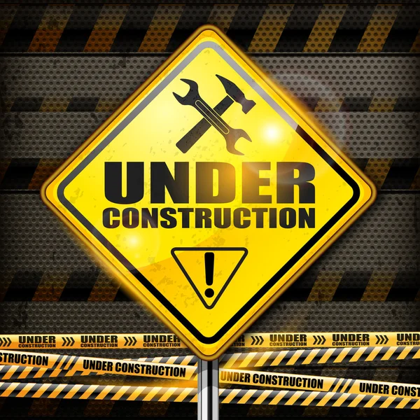 Under construction sign rhombus — Stock Vector