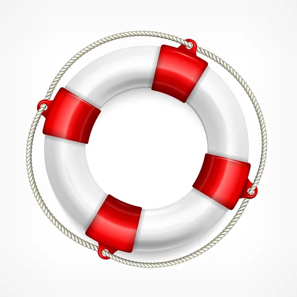 Life buoy on white — Stock Vector