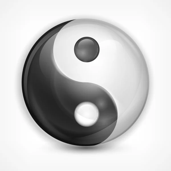 Yin yang sembolü beyaz — Stok Vektör