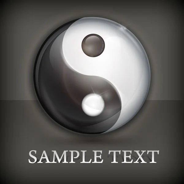 Yin yang símbolo en negro — Vector de stock