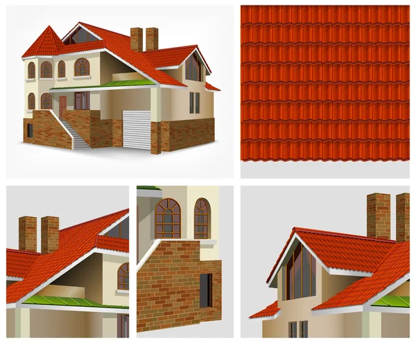 Detalles de la casa en la sección — Archivo Imágenes Vectoriales