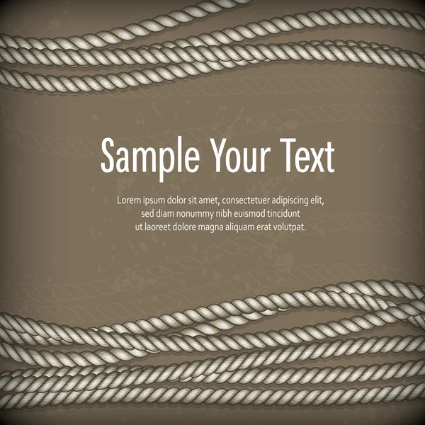 Set of ropes on brown & text — Stock Vector