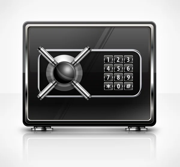 Metal safe isolated on white — Stock Vector