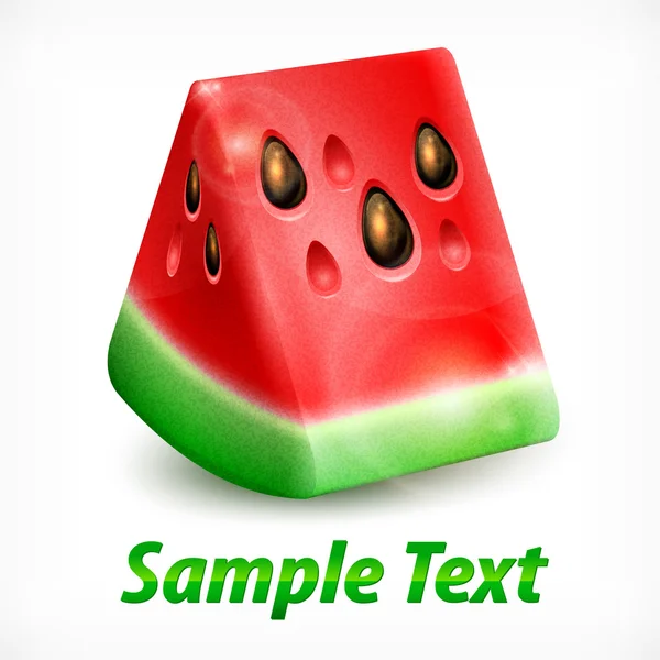 Watermelon on white & text — Stock Vector