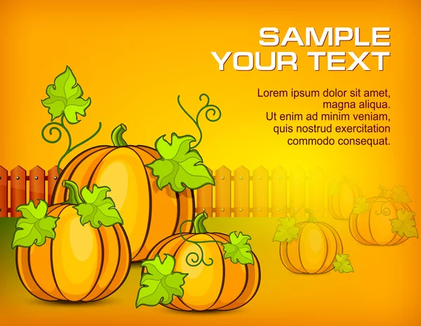 Calabazas de Halloween & texto — Vector de stock