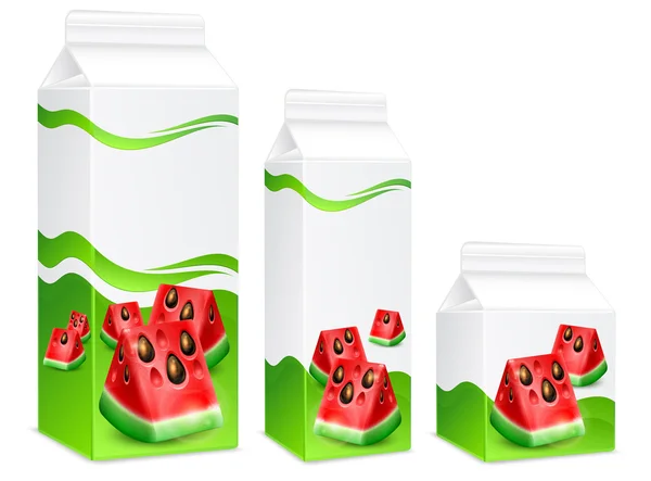 Packing of watermelon juice — Stock Vector