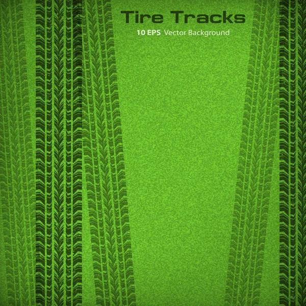 Band tracks op groen — Stockvector