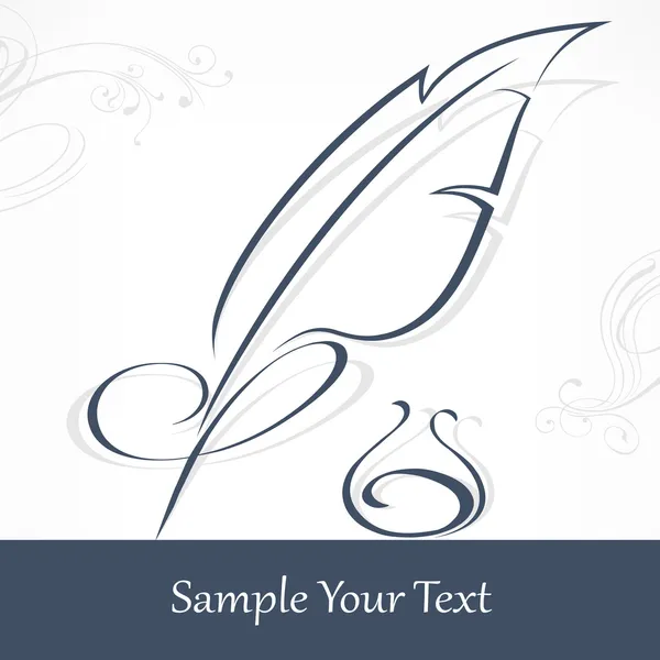 Quill pen and text — Stock Vector