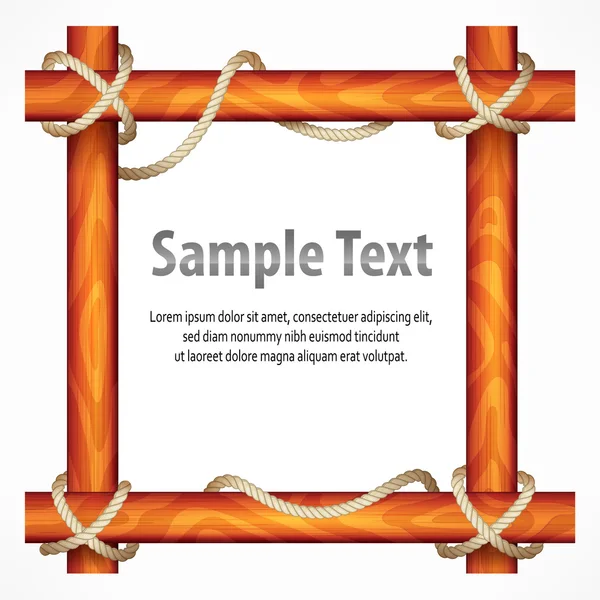 Wooden frame with rope — Stock Vector