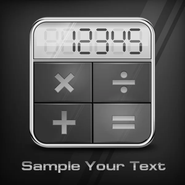 Pocket calculator on black — Stock Vector