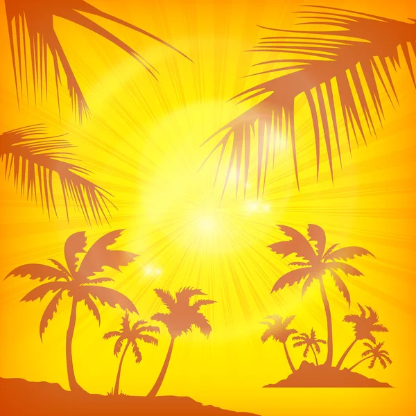Palms bakgrund i gult — Stock vektor