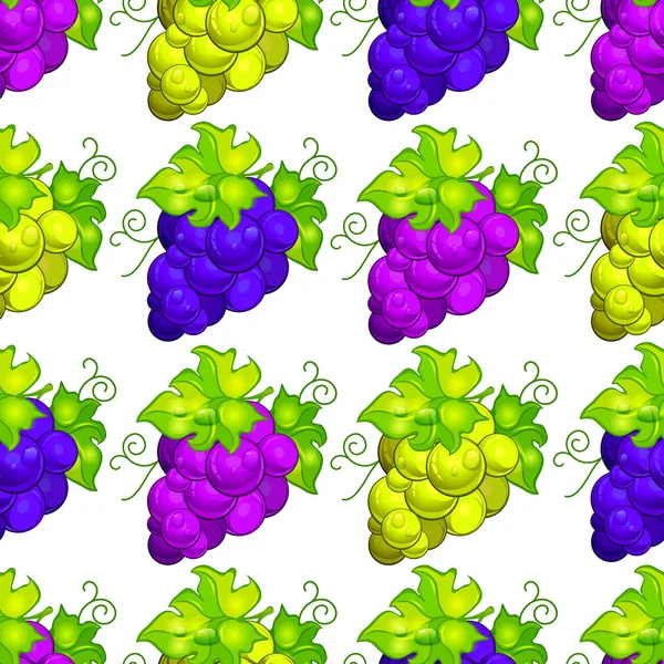 Cluster grapes seamless pattern — Stock Vector