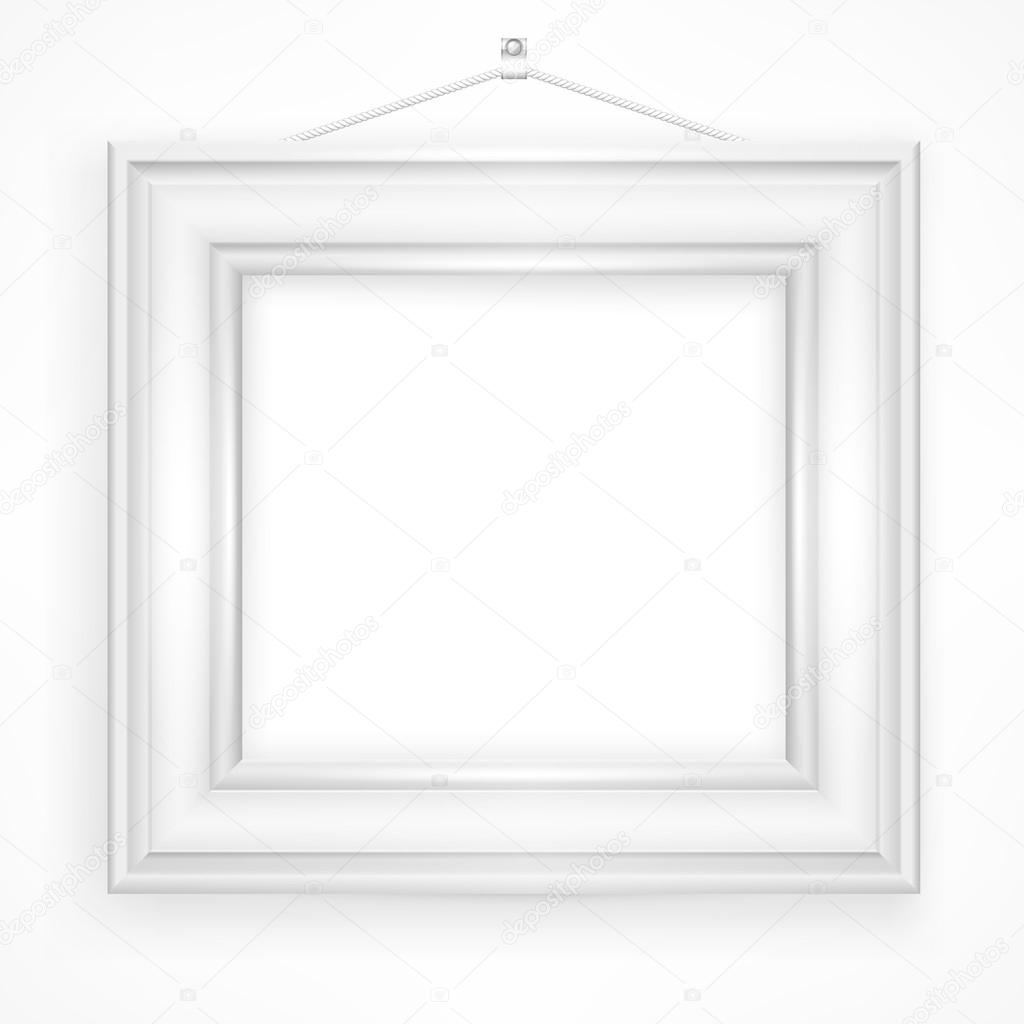 Wooden frame on white