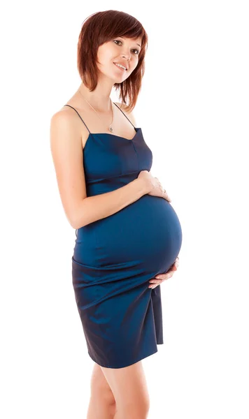 Una donna incinta sorridente — Foto Stock