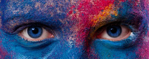 Eyes of woman with paint make-up — Stock Photo, Image