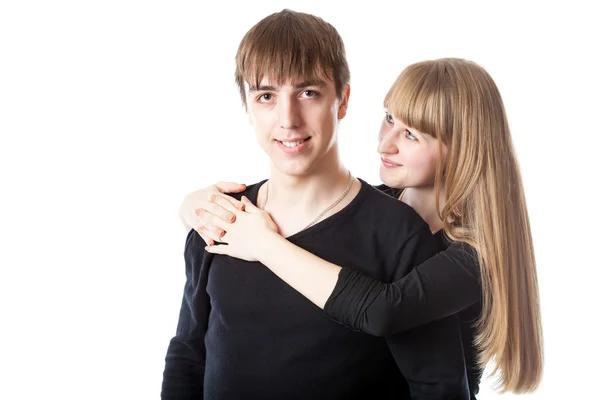 The young couple in studio — Stock Photo, Image