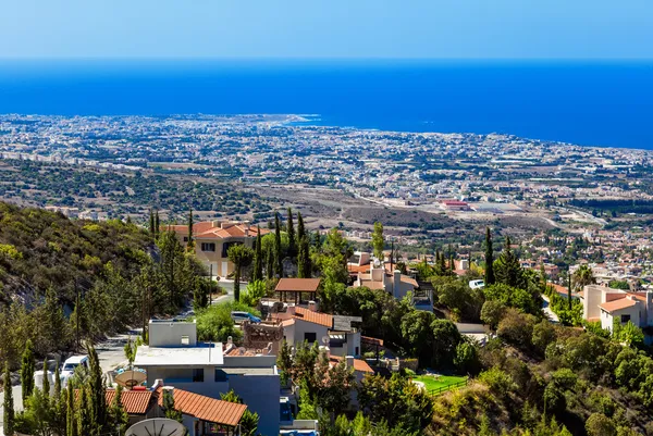 Uitzicht vanaf de berg, limassol, cyprus — Stockfoto