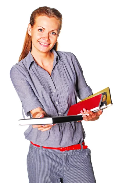 Vrouw met boek — Stockfoto