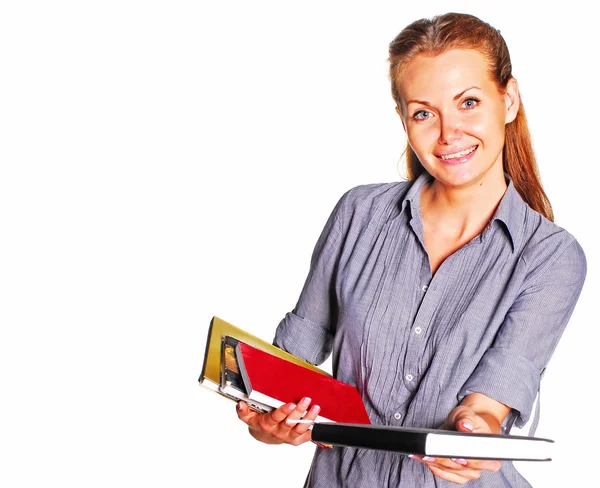 Frau mit Buch — Stockfoto