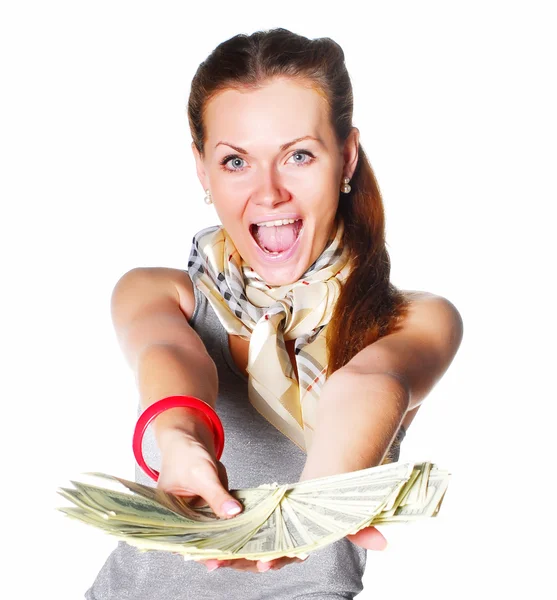 Model with money — Stock Photo, Image