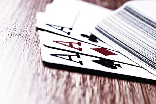 Deck and aces — Stock Photo, Image