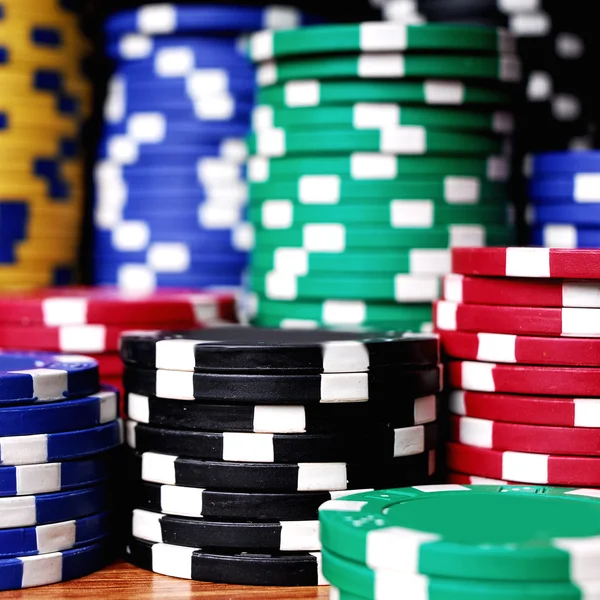 Sok szerencsejáték-zseton — Stock Fotó
