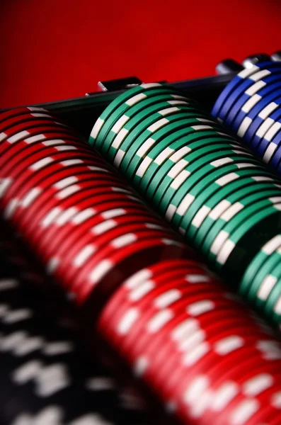 Lot of gambling chips — Stock Photo, Image