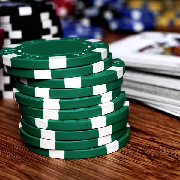 Lot of gambling chips — Stock Photo, Image