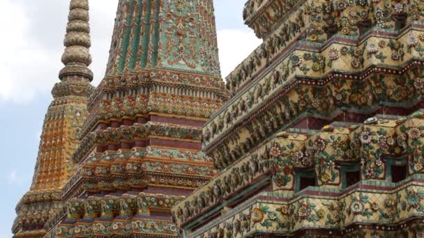 Buddhistický Chrám Bangkoku Thajsku Chrámové Věže — Stock video