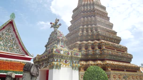 Buddhisttempel Bangkok Thailand Tempeltorn — Stockvideo