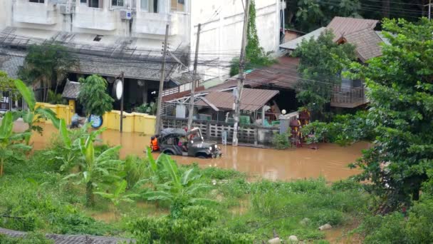 Października Tajlandia Chiang Mai Zalany Obszar Mieście — Wideo stockowe