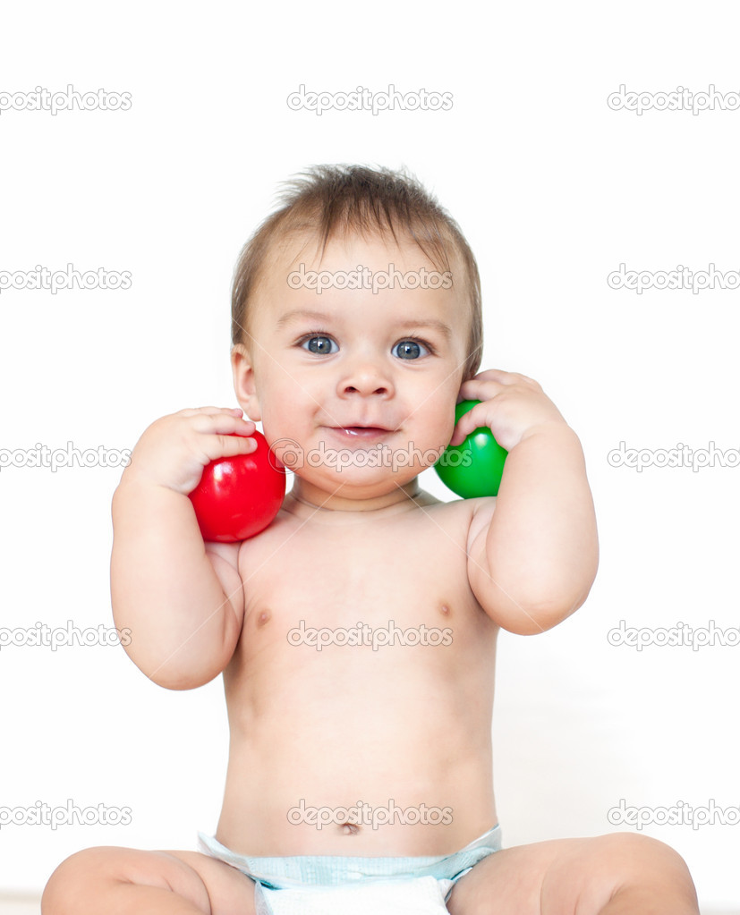 Little boy with a balls