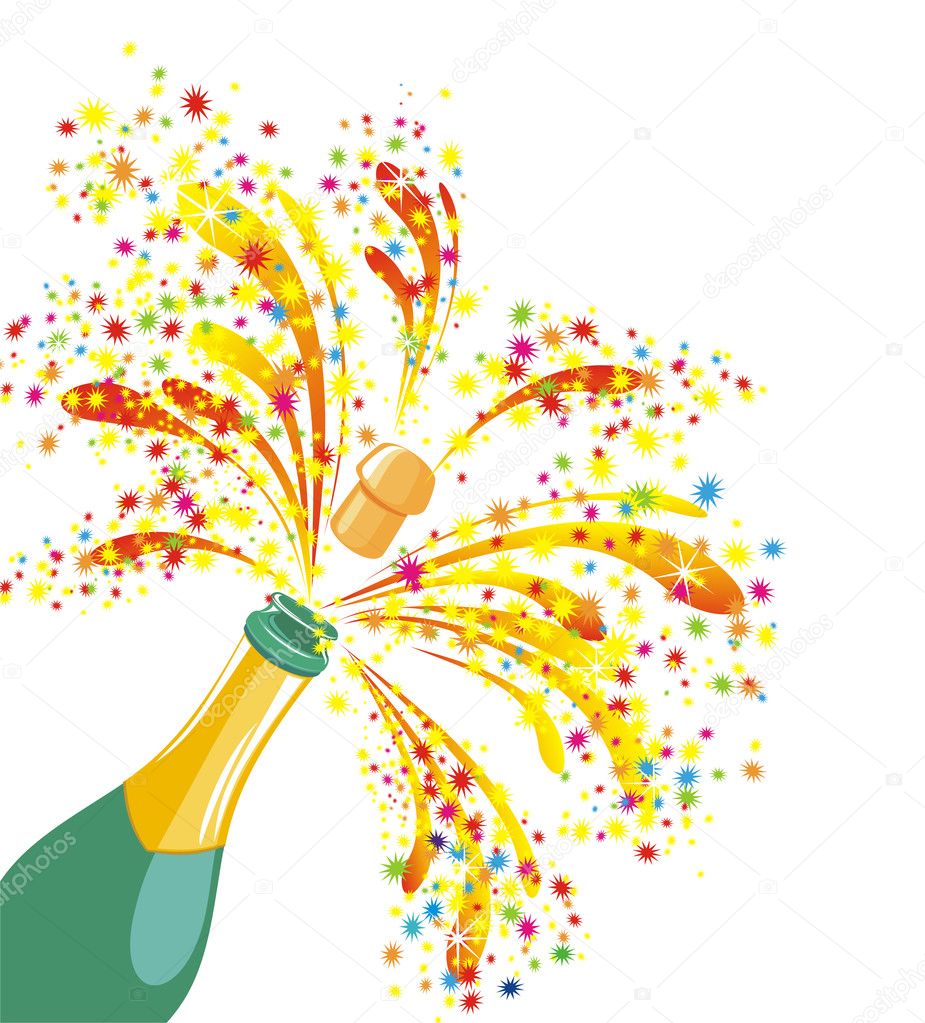 Champagne Celebration Open Champagne Bottle Stock Vector Image By C Marina99