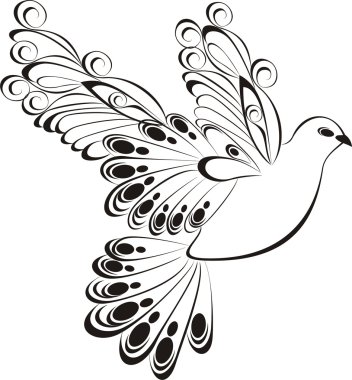 Flying dove. Symbol of peace and unity