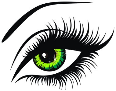 Vector illustration beautiful female green eye