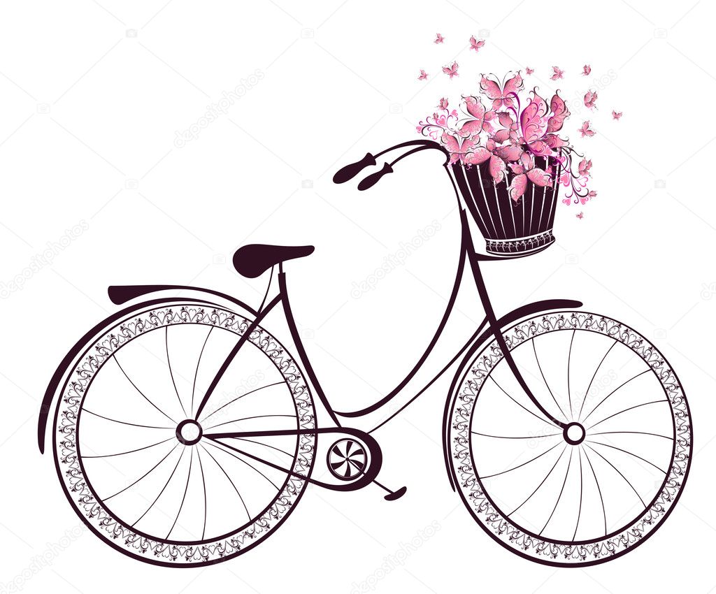 bike with flower basket