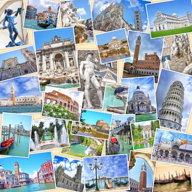Stack of travel images from Italy (my photos). Famous landmarks