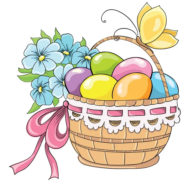 How to draw a easter basket with eggs Easter basket with eggs and