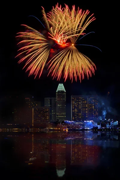 Fuegos artificiales de Singapur — Foto de Stock