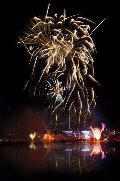 Singapur ohňostroj — Stock fotografie