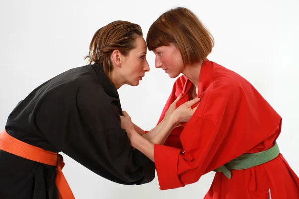 Mujeres en posición de lucha — Foto de Stock