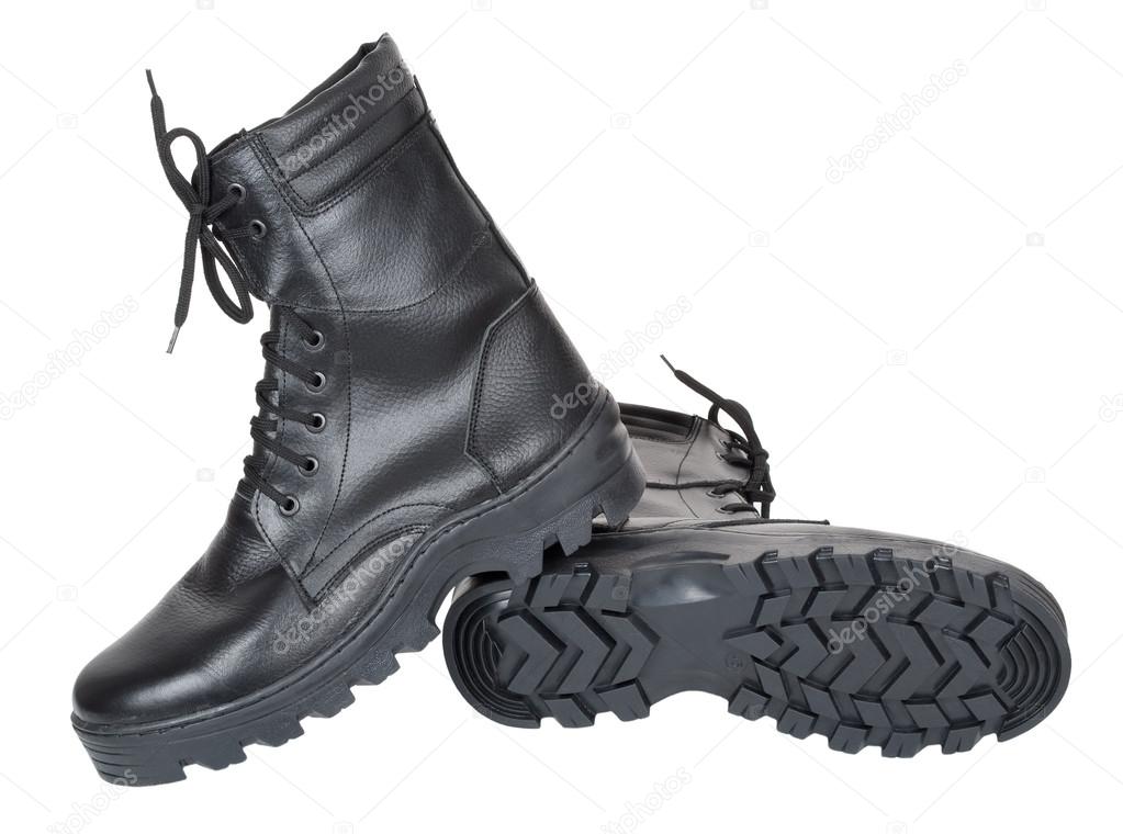 Black leather army boots — Stock Photo © Alexan66 #14170425