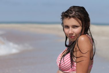 genç kız bir yaz tatil