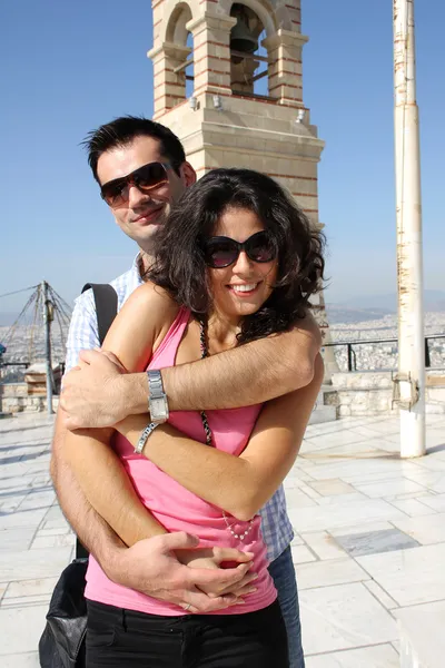 Couple faire du tourisme à Athènes — Photo
