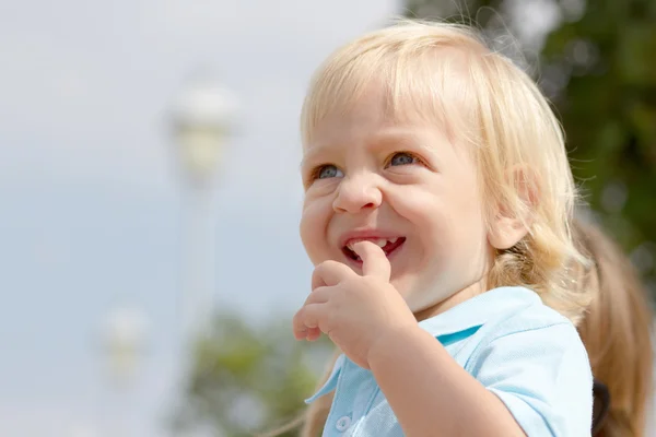 Cute litlle blond boy — Stock Photo, Image