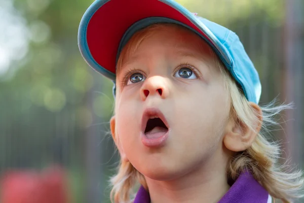 Portrait of a cute blond baby boy — Stock Photo, Image