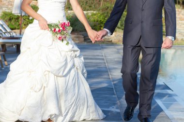 düğün töreni sonrası yürüme Çift