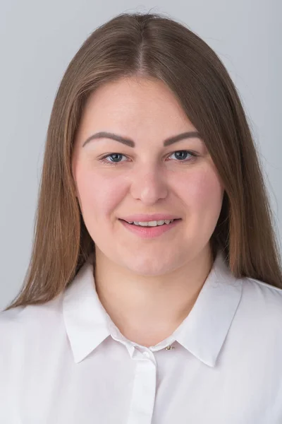 Studio Portrait Tête Belle Jeune Femme Dans Les Années Modèle — Photo