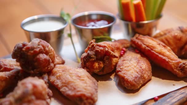 Vidéo Nourriture Stockée Cuisses Poulet Cuites Dans Une Friteuse Dans — Video